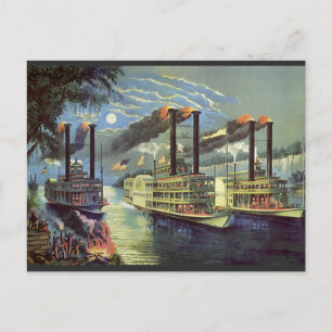 Carte Postale Transport vintage et bateaux de voyage Bateaux à v