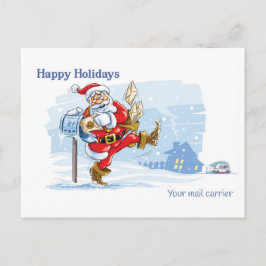 Carte Postale Transporteur de courrier - Scène Père Noël