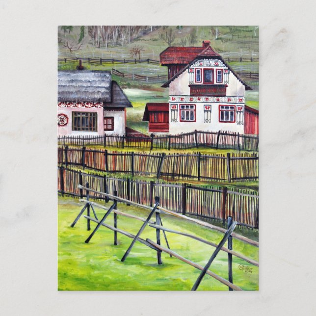 Carte Postale Transylvanie, Roumanie, Paysage Peint pittoresque (Devant)