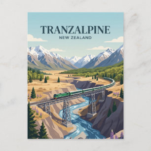 Carte Postale TranzAlpine (Alpes du Sud) Nouvelle-Zélande