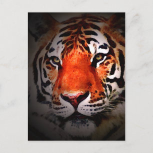 Carte Postale Travail artistique motivant au visage de tigre