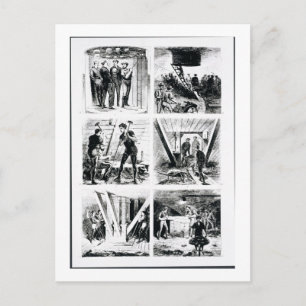 Carte Postale Travailler dans les caissons, construire Brooklyn 