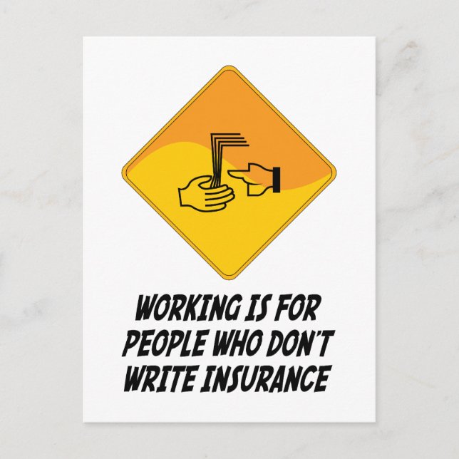 Carte Postale Travailler est pour les gens qui ne font pas d'ass (Devant)