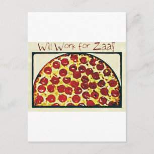 Carte Postale Travaillera pour Pizza