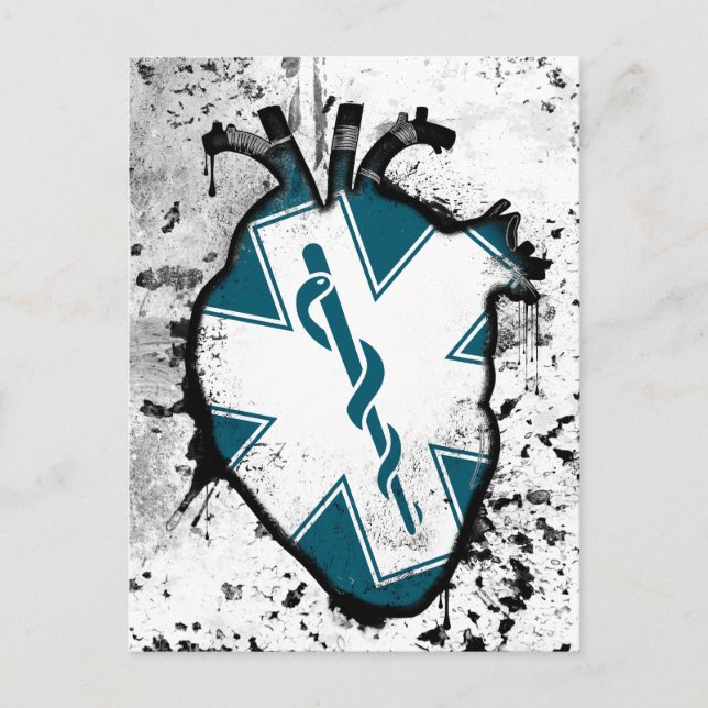 Carte Postale travailleur des services médicaux d'urgence étoile (Devant)