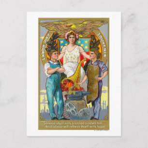 Carte Postale Travailleurs de souvenirs de la fête du travail av