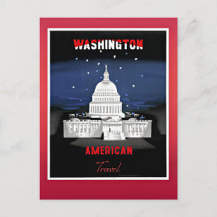 Carte Postale Travel Washington, poster vintage,