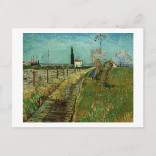 Carte Postale Traversée du terrain avec Willows Van Gogh Art