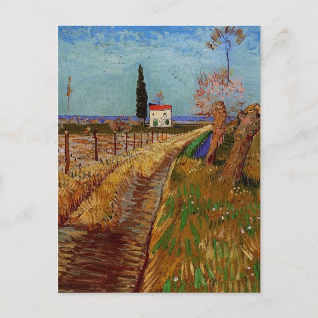 Carte Postale Traversée d'un champ, Willows par Vincent van Gogh (Devant)