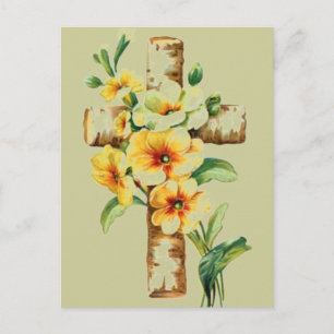 Carte Postale Traverser De Fleurs Jaunes