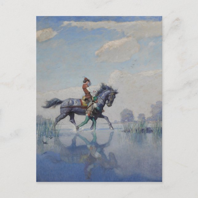 Carte Postale Traverser les parcs, ch. 1916 par N.C. Wyeth (Devant)