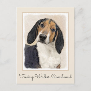 Carte Postale Treeing Walker Coonhound Peinture - Art original