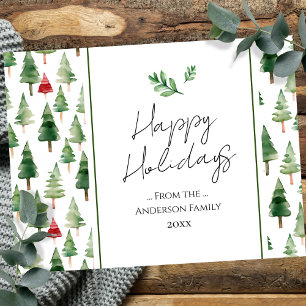 Carte Postale Trees Woodland Famille voeux de Noël