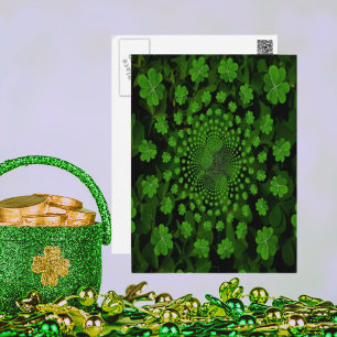 Carte Postale Trèfle à quatre feuilles Kaléidoscope