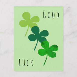 Carte Postale Trèfle Chanceux Vert Shamrock 