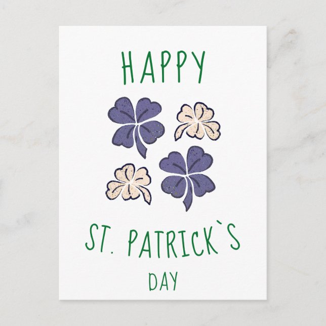 Carte Postale Trèfle Shamrock Joyeuse St. Patrick (Devant)