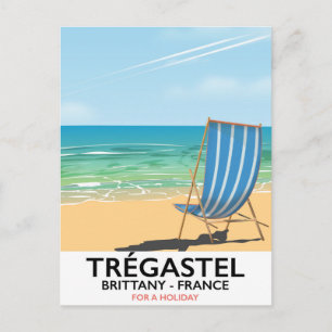 Carte Postale Trégastel, Bretagne France affiche de vacances à l