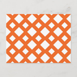 Carte Postale treillis orange en blanc