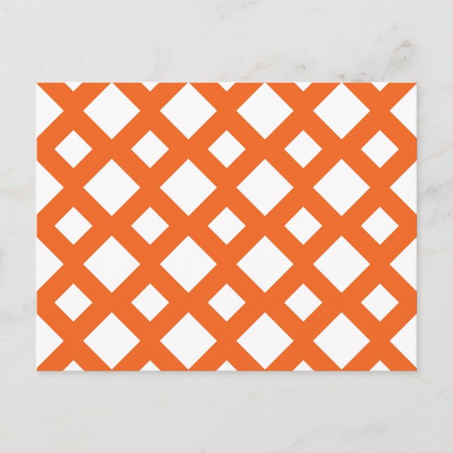 Carte Postale Treillis orange sur fond blanc (Devant)