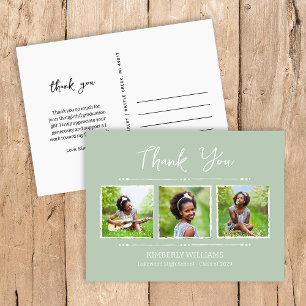 Carte Postale Trendy 3 Photo Collage Merci de graduation
