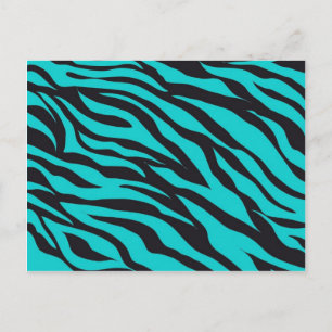Carte Postale Trendy Turquoise Turquoise Black Zebra Stripes