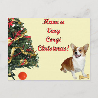 Carte postale très Corgi Christmas Smiling Dott Ja