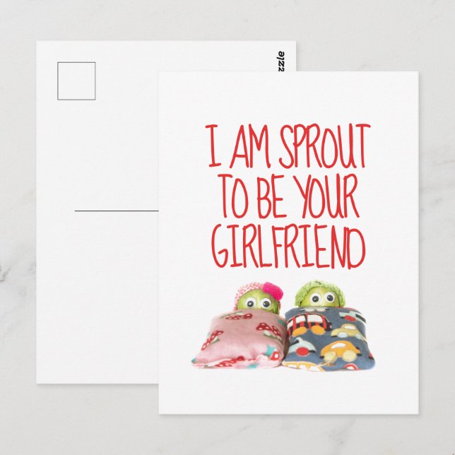 Carte Postale Très drôle Je suis sprout Valentine's Day Postcard (Devant / Derrière)
