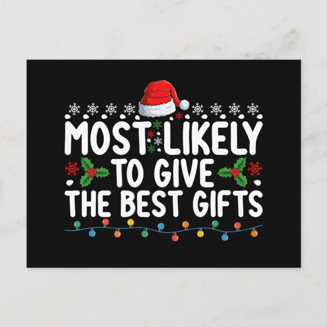 Carte Postale Très Probable De Donner Les Meilleurs Cadeaux Noël (Devant)