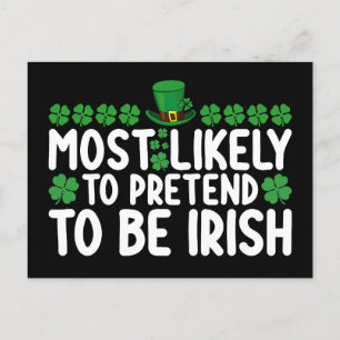 Carte Postale Très susceptible de prétendre être irlandais St Pa