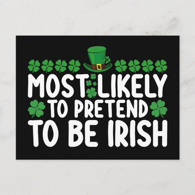 Carte Postale Très susceptible de prétendre être irlandais St Pa (Devant)