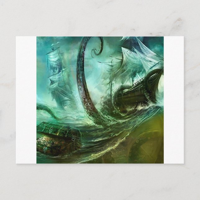Carte Postale Trésor Abstrait Imaginaire Pirates cauchemar (Devant)