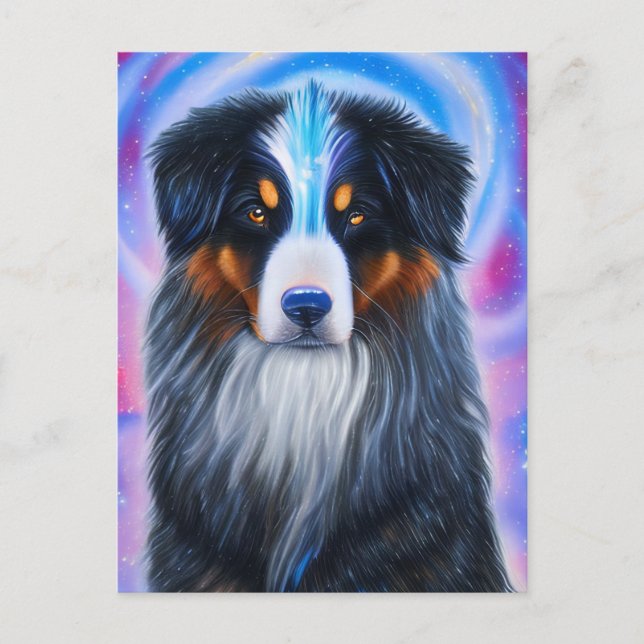 Carte Postale Tri Cosmique Couleur Australienne Berger (Devant)
