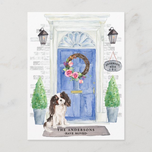 Carte Postale Tri Couleur King Charles Spaniel Moving Faire-part (Devant)
