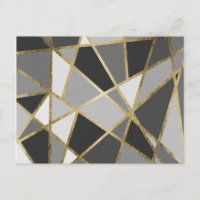 Triangles d'or Geo moderne noir et gris