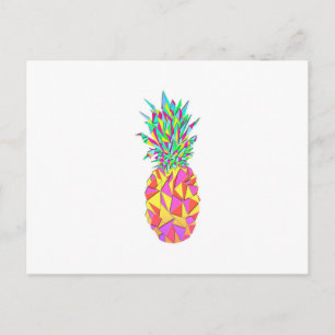 Carte Postale Triangles géométriques roses Girly Ananas