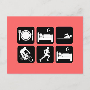 Carte Postale Triathlon drôle