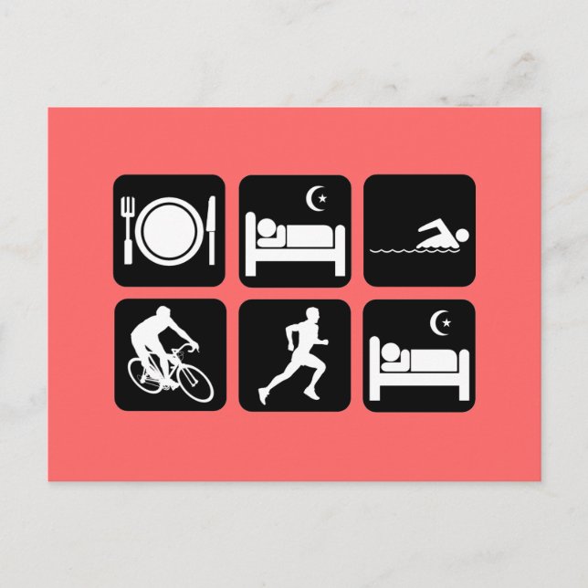 Carte Postale Triathlon drôle (Devant)