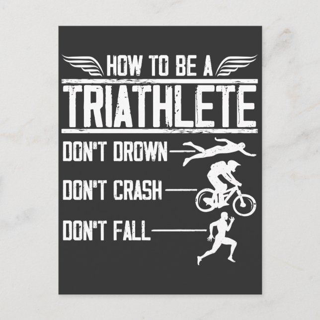 Carte Postale Triathlon Swim Course Vélo Triathlète Sportsman (Devant)