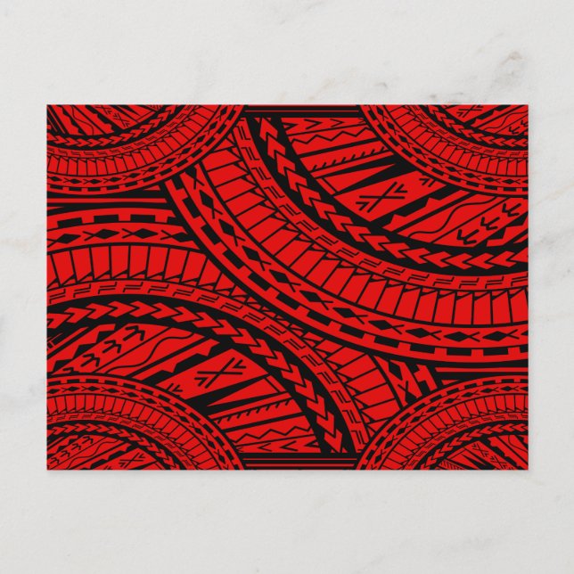 Carte Postale Tribal Aztec Art Rouge Noir (Devant)