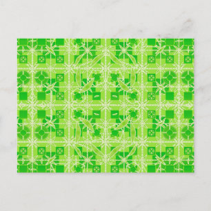 Carte Postale Tribal Batik - nuances vert citron