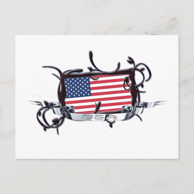 Carte postale Tribal Flag USA (Devant)