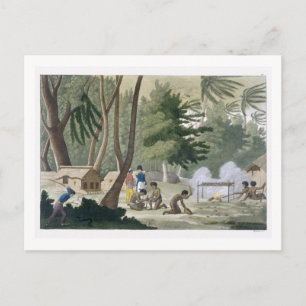 Carte Postale tribu Papu sur l'île de Rawak, assiette 20 de 'Le