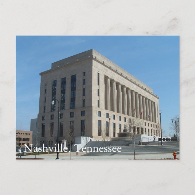 Carte Postale Tribunal de Nashville - Comté de Davidson, Tenness (Devant)