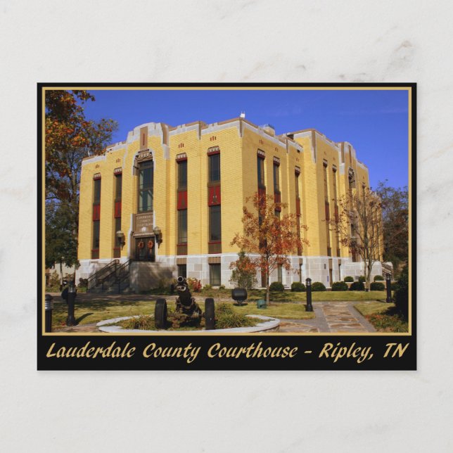Carte Postale Tribunal du comté de Lauderdale - Ripley, TN (Devant)