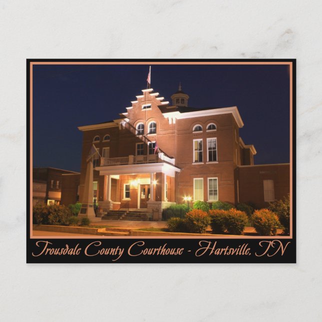 Carte Postale Tribunal du comté de Trousdale - Hartsville (TN) (Devant)
