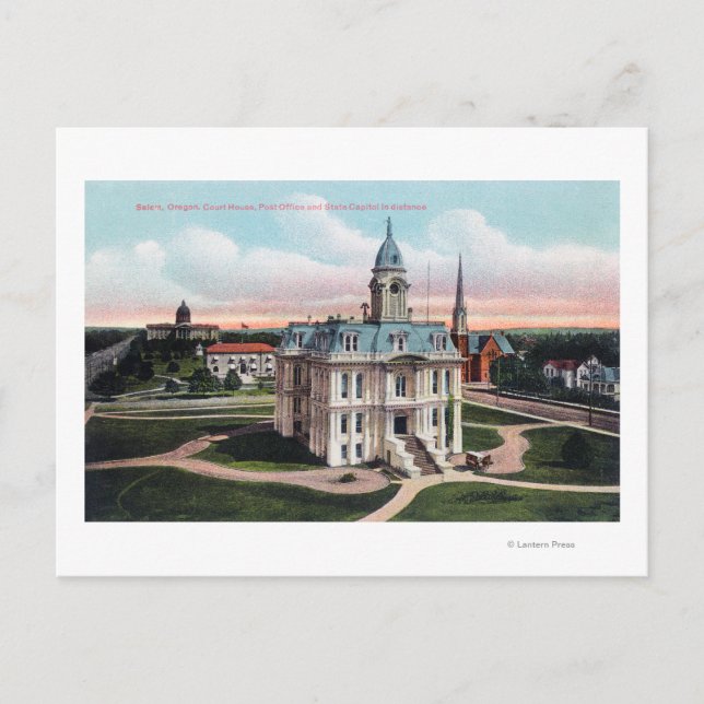 Carte Postale Tribunal, Poste, Capitol Bldg (Devant)