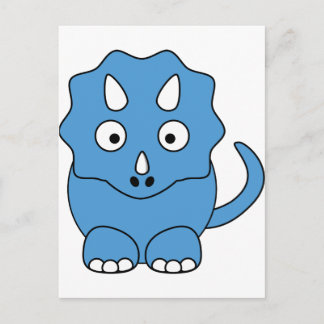 Carte Postale Tricératops (bleu)