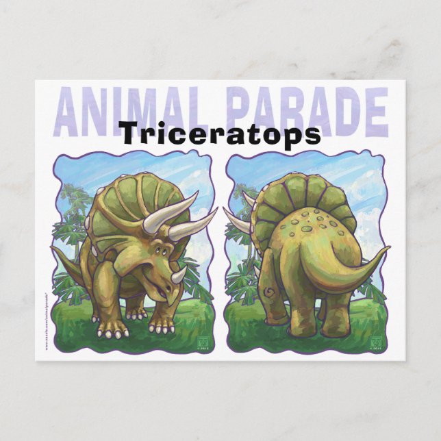 Carte Postale Triceratops Cadeaux & Accessoires (Devant)