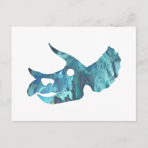 Carte Postale Tricératops Crâne Art