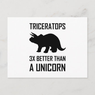 Carte Postale Tricératops Mieux que Unicorn